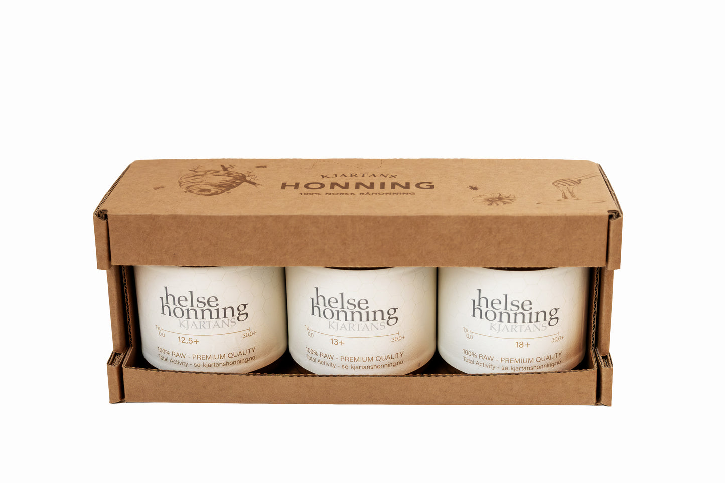 Pakke med 3 glass - Helsehonning